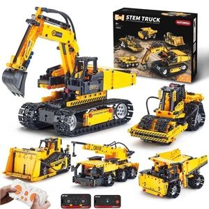 5-in-1 RC Construction Toys Technic Excavator Building Block